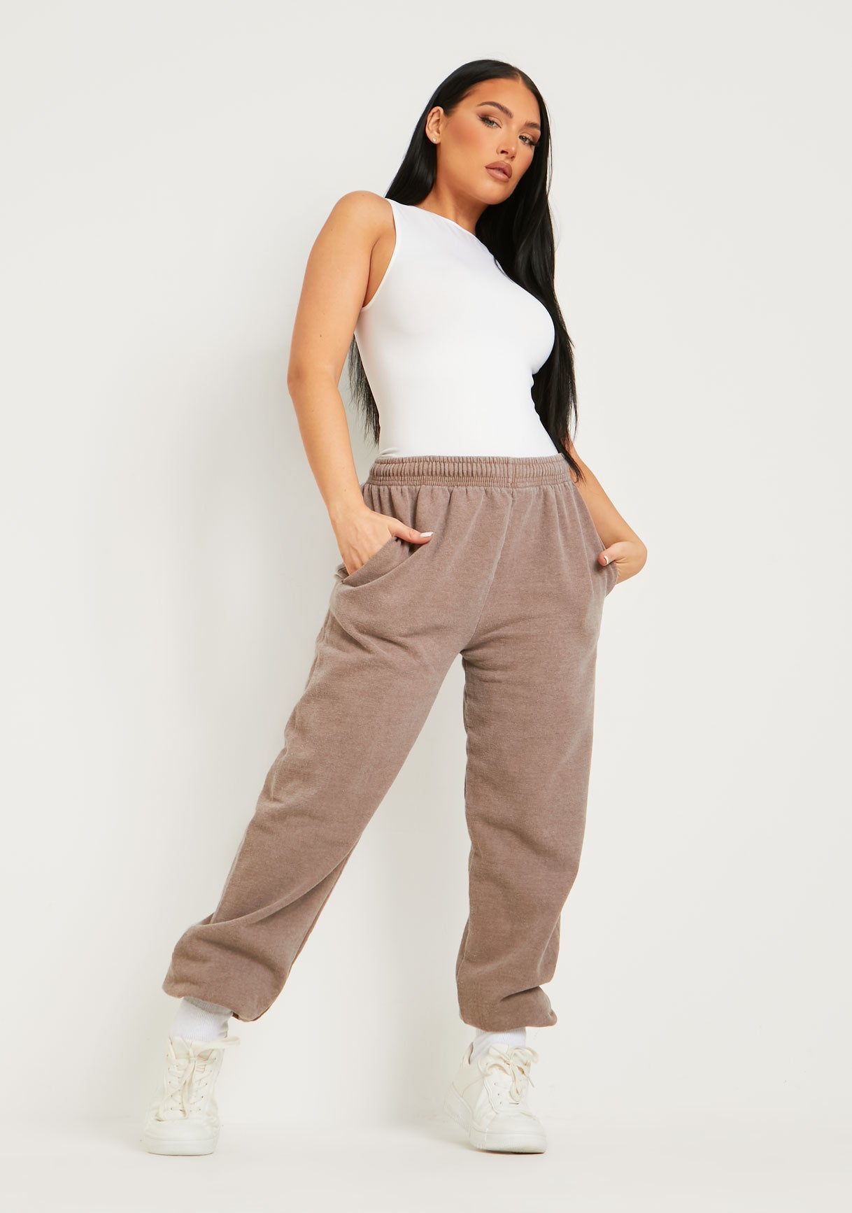 Blake Mocha Washed Casual Joggers