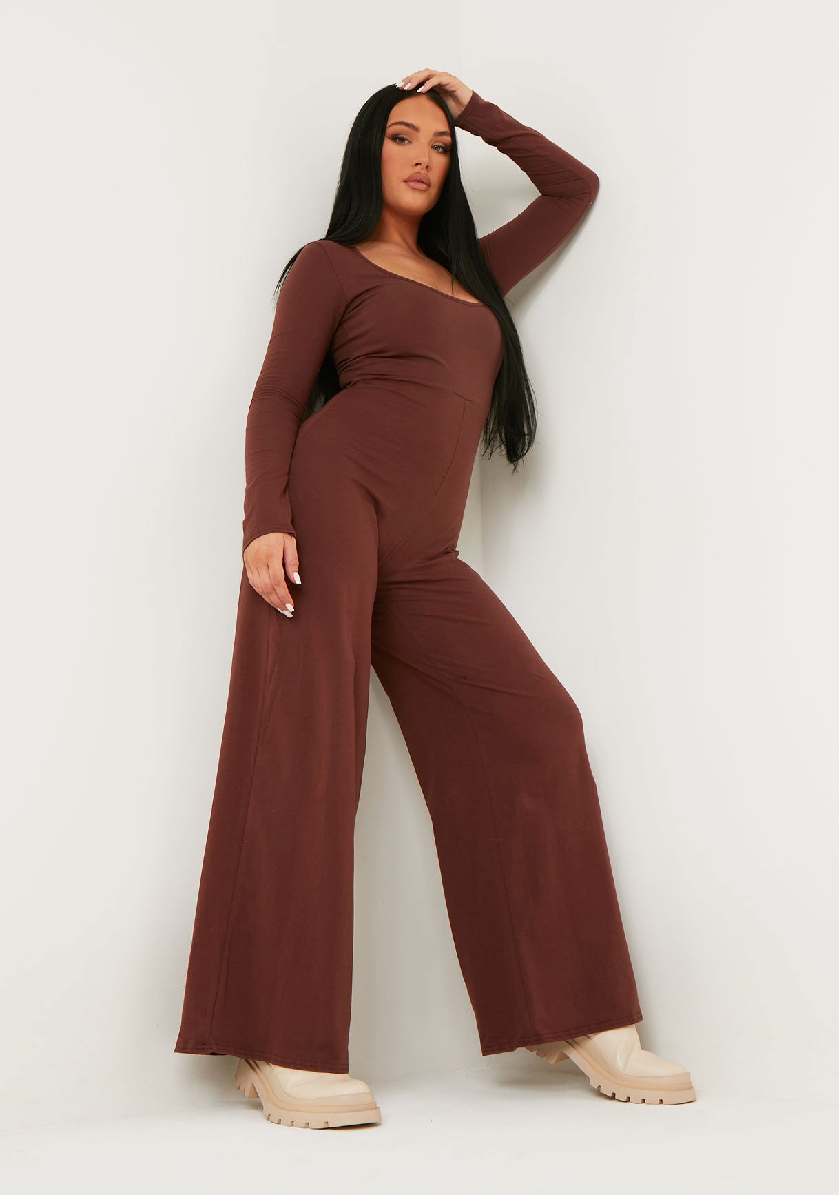 Layton Chocolate Wide Leg Jumpsuit