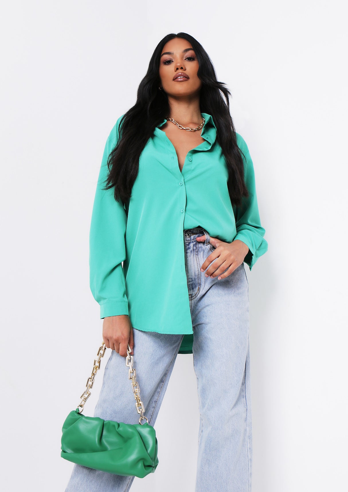 Aliza Green Oversized Button Up Shirt