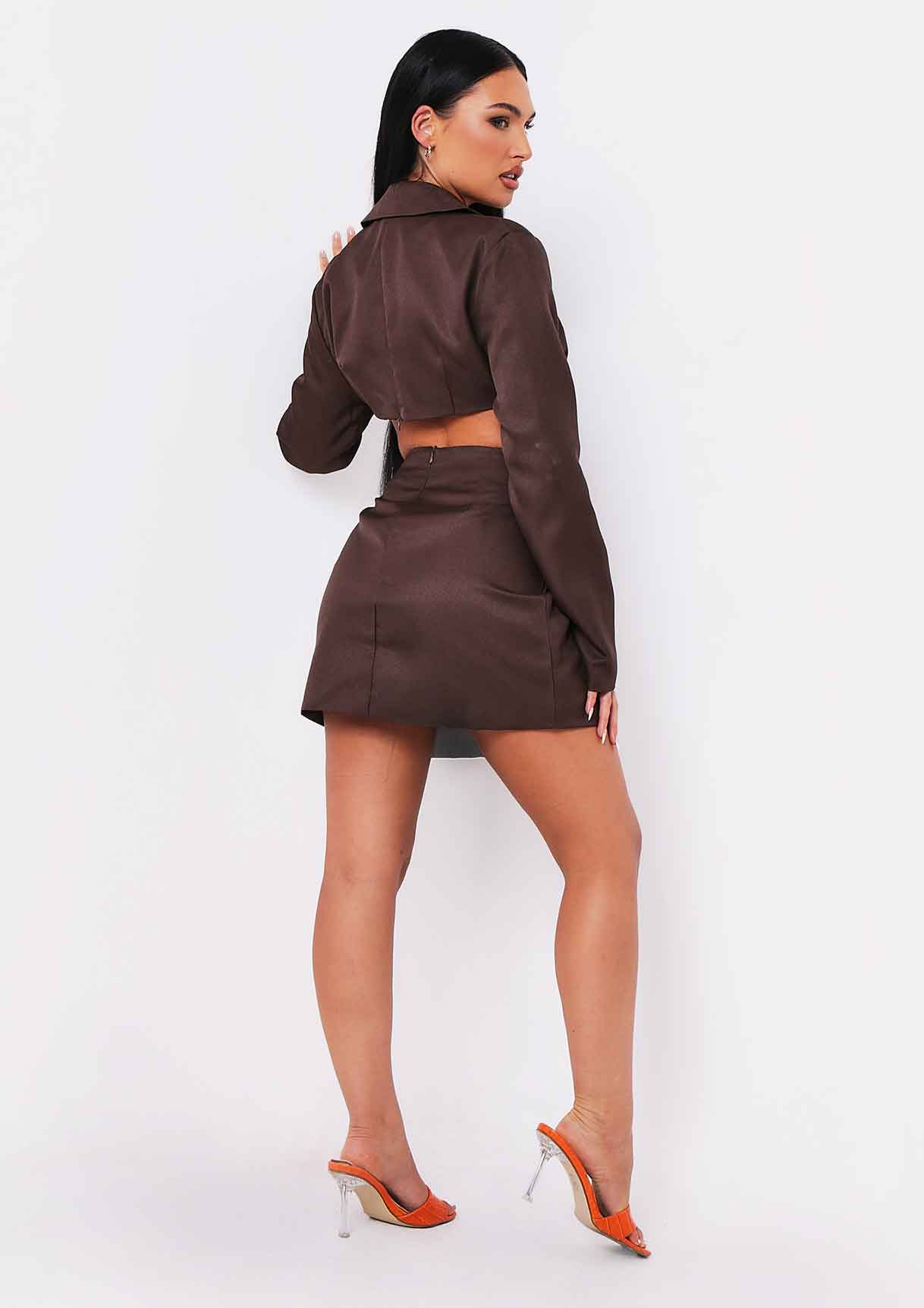 Lucinda Chocolate Cut Out Blazer Dress