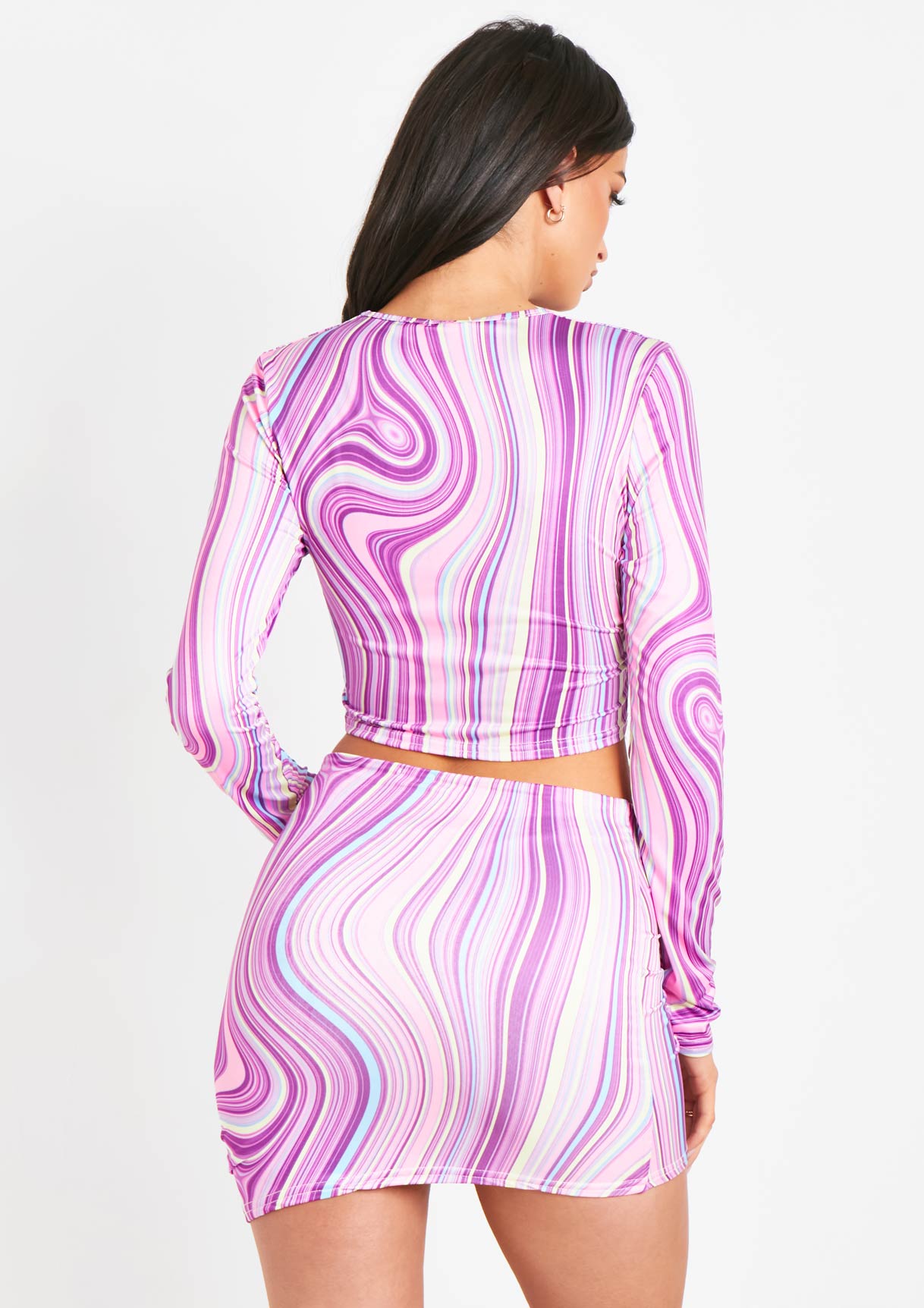 Lissy Purple Printed Ruched Top