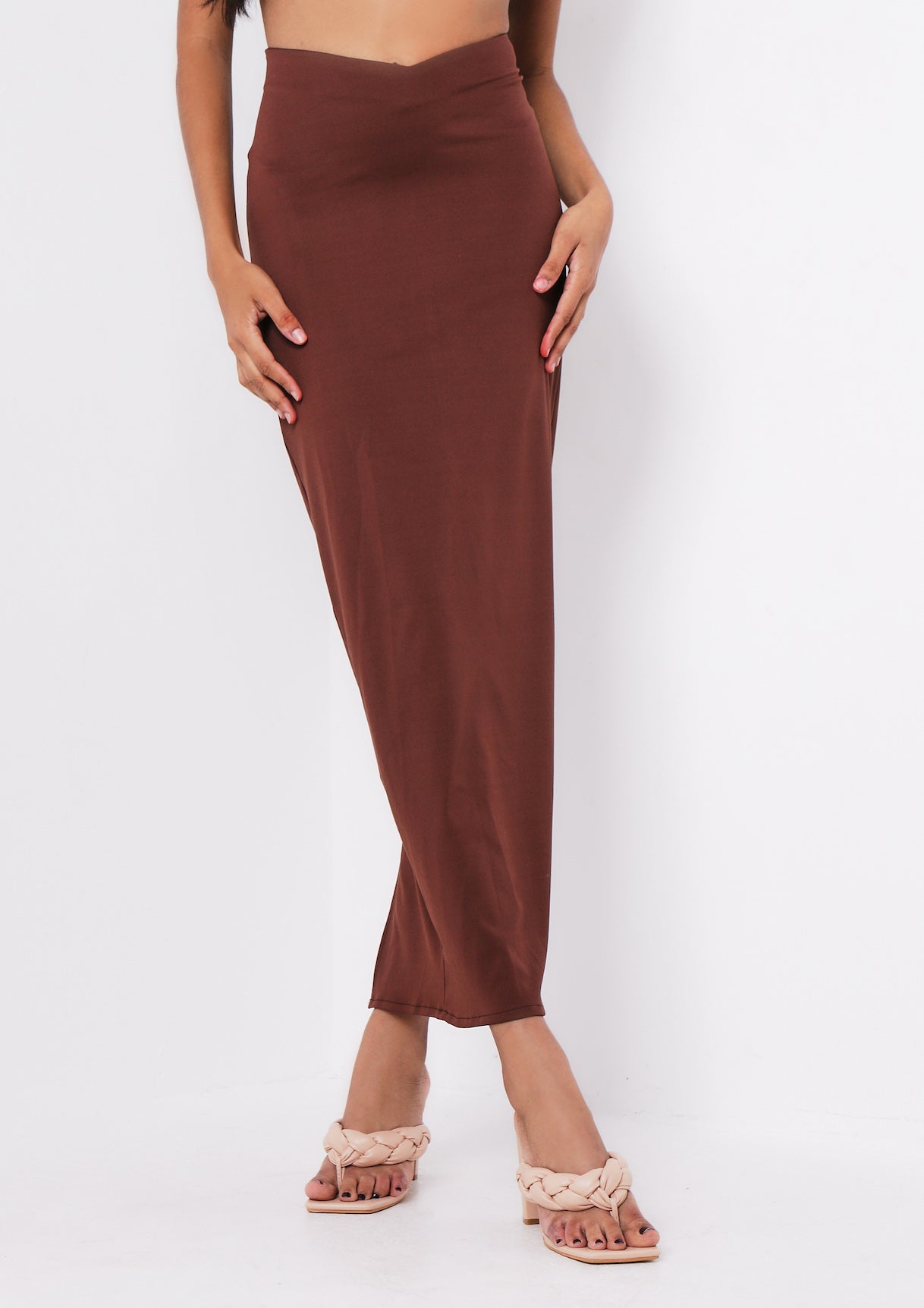 Dulcie Chocolate High Waisted Co-ord Maxi Skirt