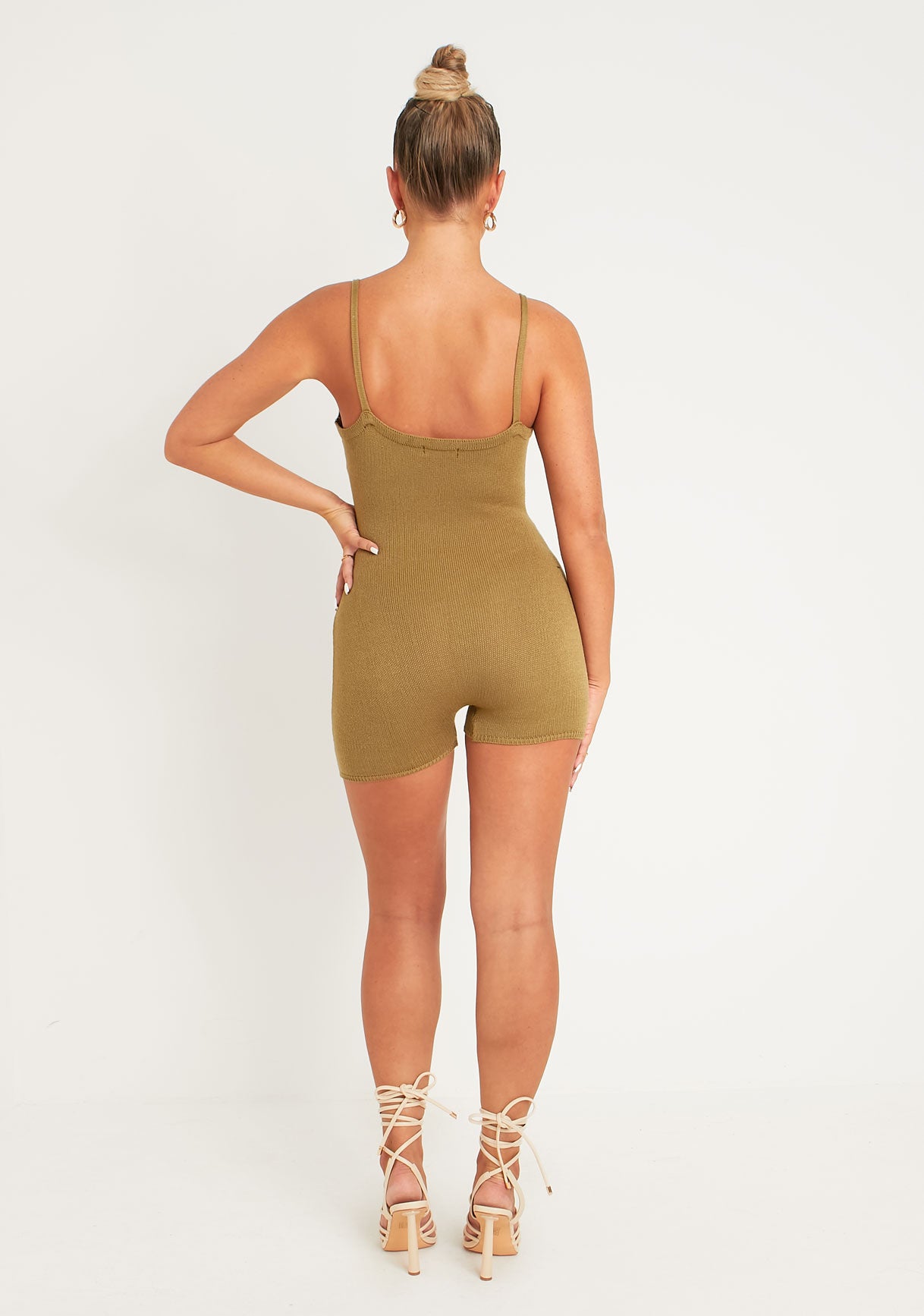 Eliana Olive Thick Knitted Unitard