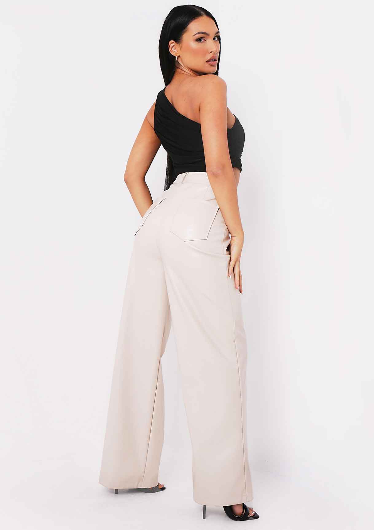 Adalyn Black One Shoulder Ruched Crop Top