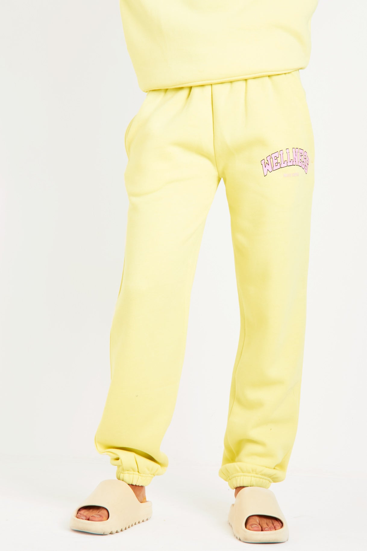 Charlie Lemon Yellow Wellness Slogan Jogger Co-Ord