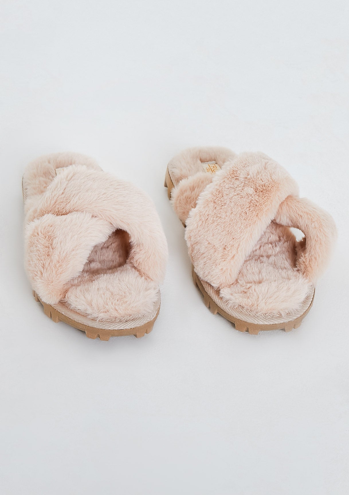 Cora Beige Cross Over Slippers