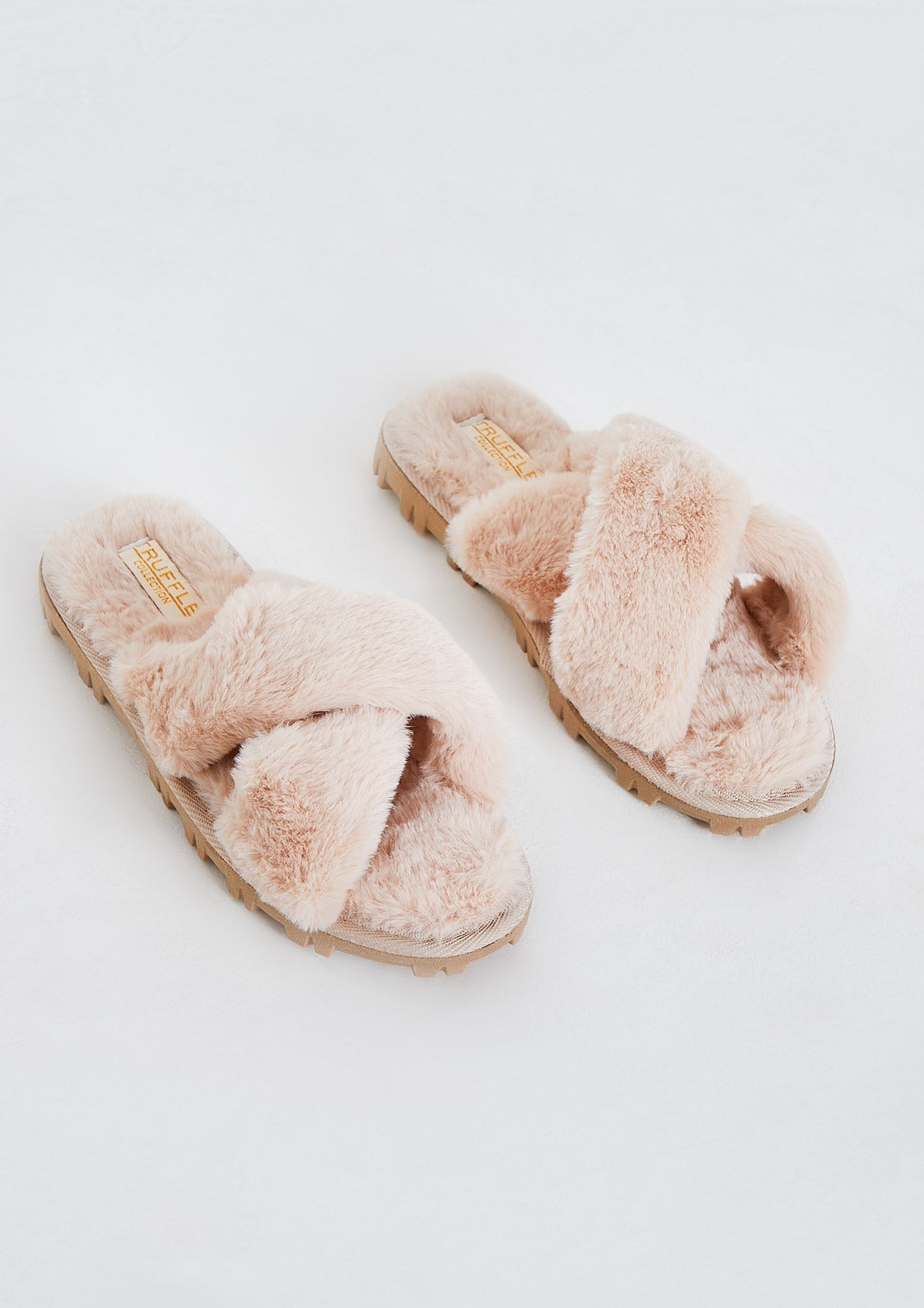 Cora Beige Cross Over Slippers