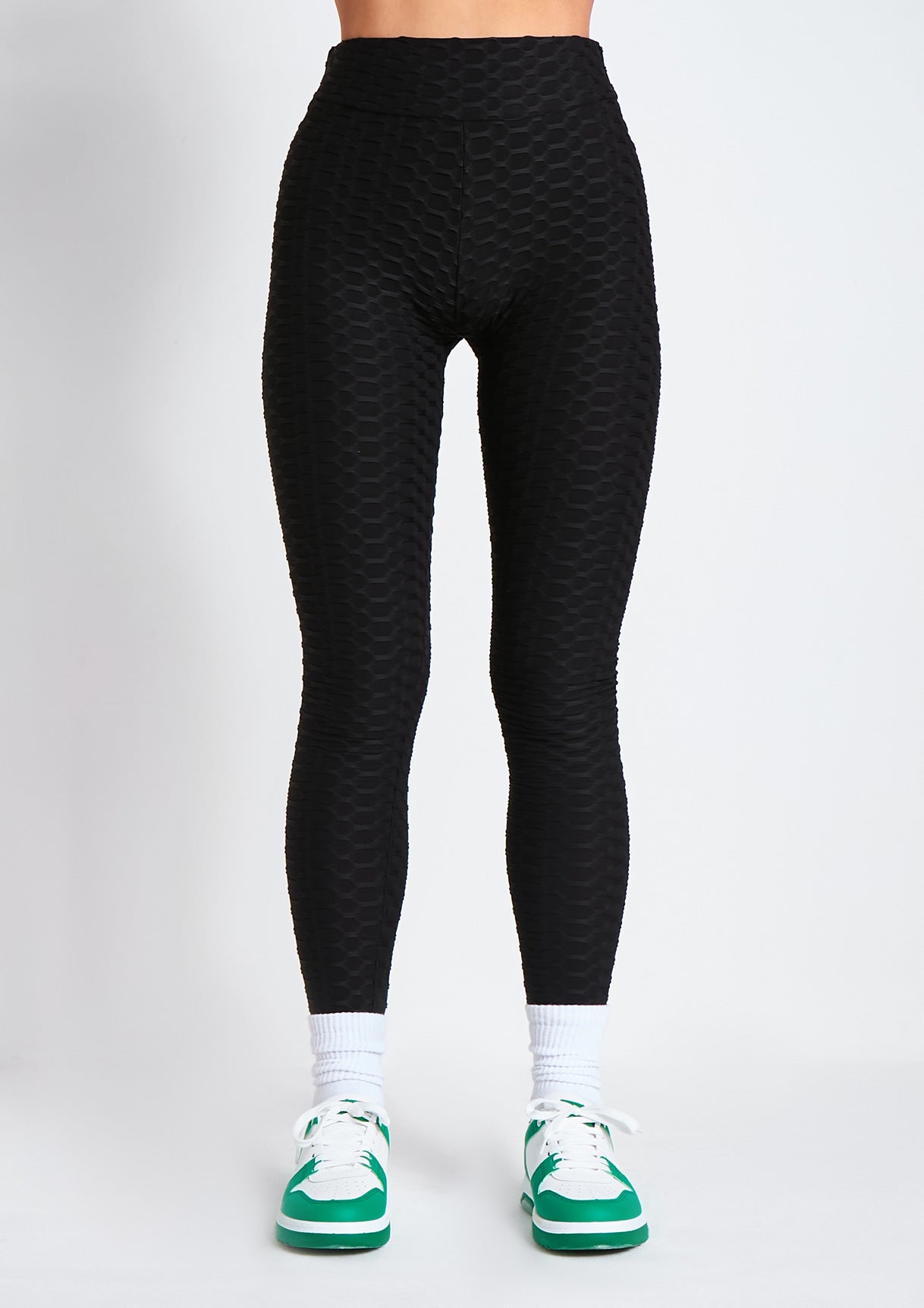 Ayvia Black Premium Waffle Active Ruched Bum Leggings