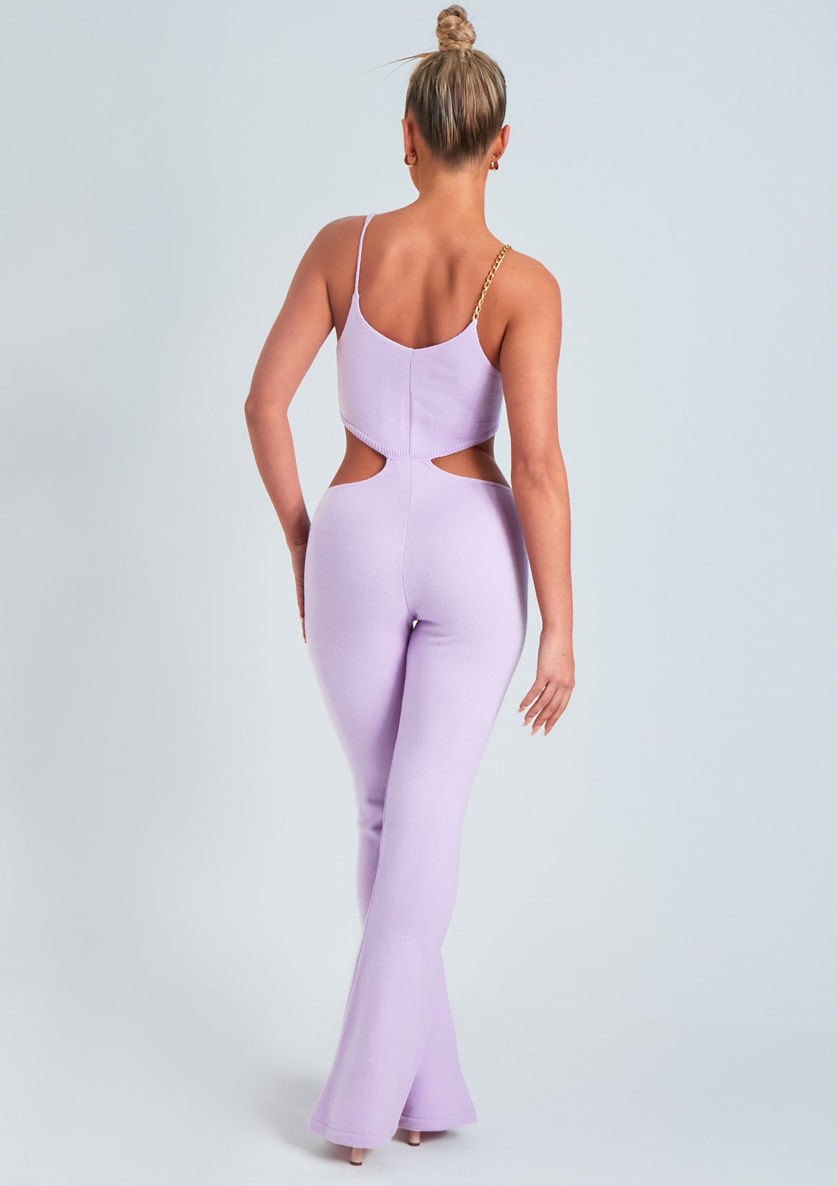 Micaela Lilac Chain Strap Knitted Jumpsuit