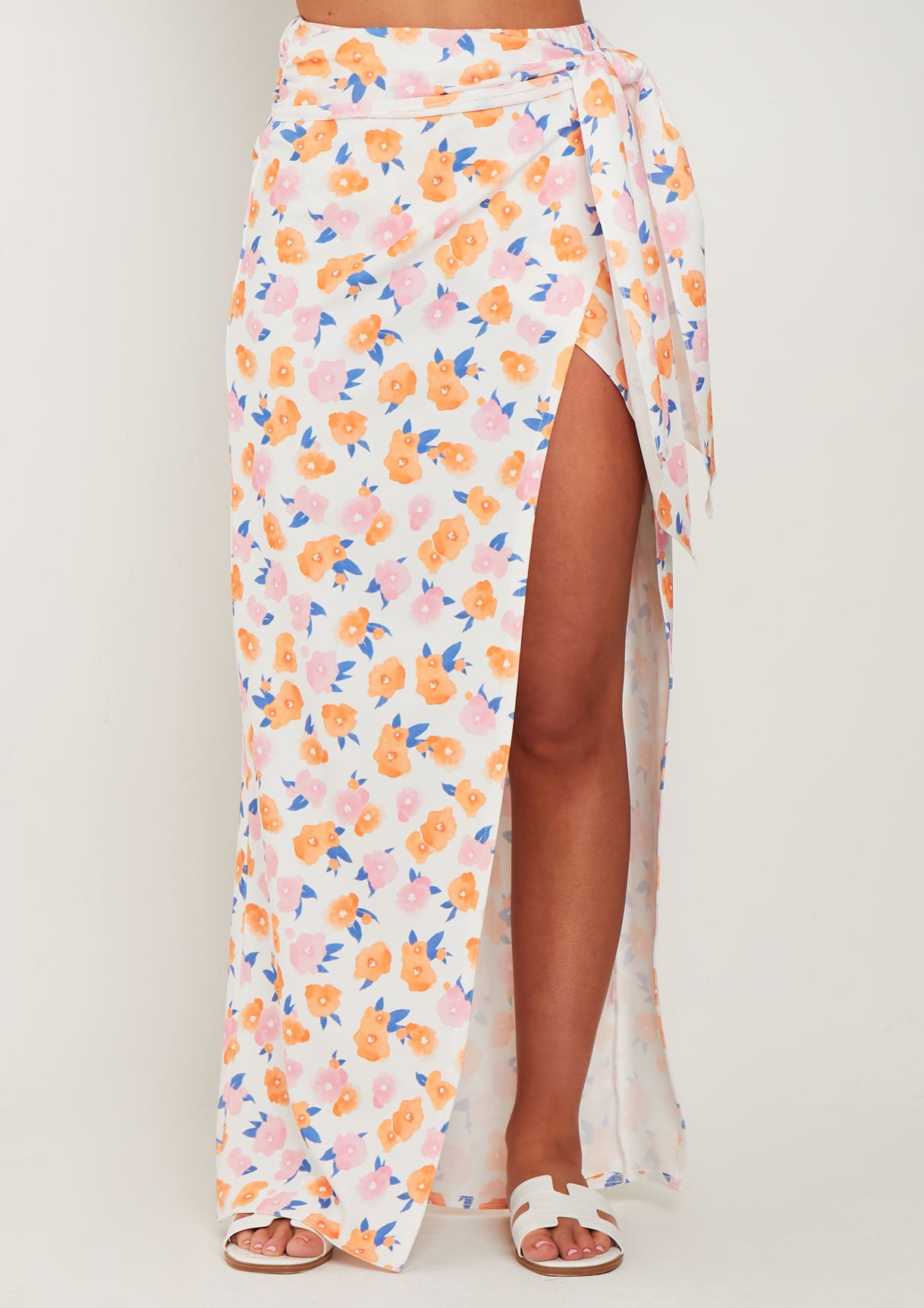 Frankie Floral Printed Wrap Around Maxi Skirt