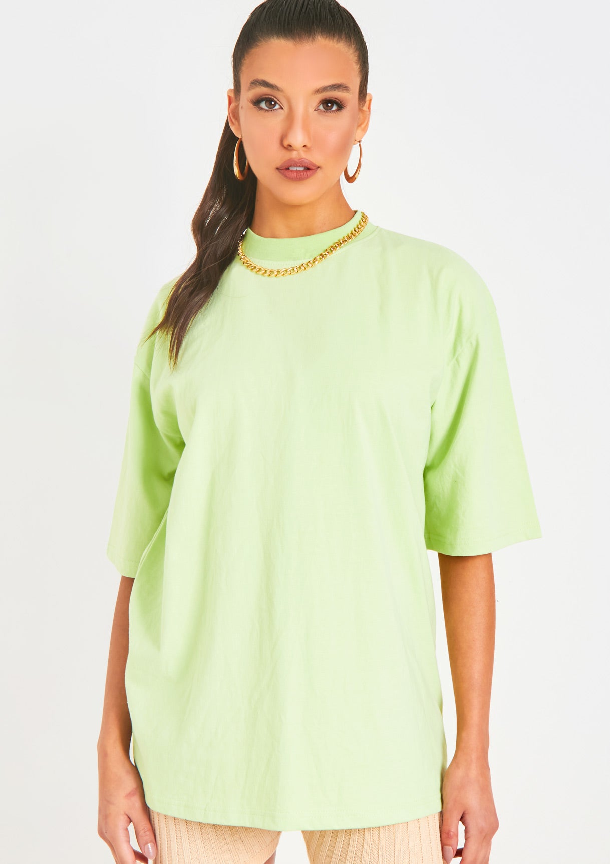 Ariel Lime Miami Slogan Oversized T-Shirt