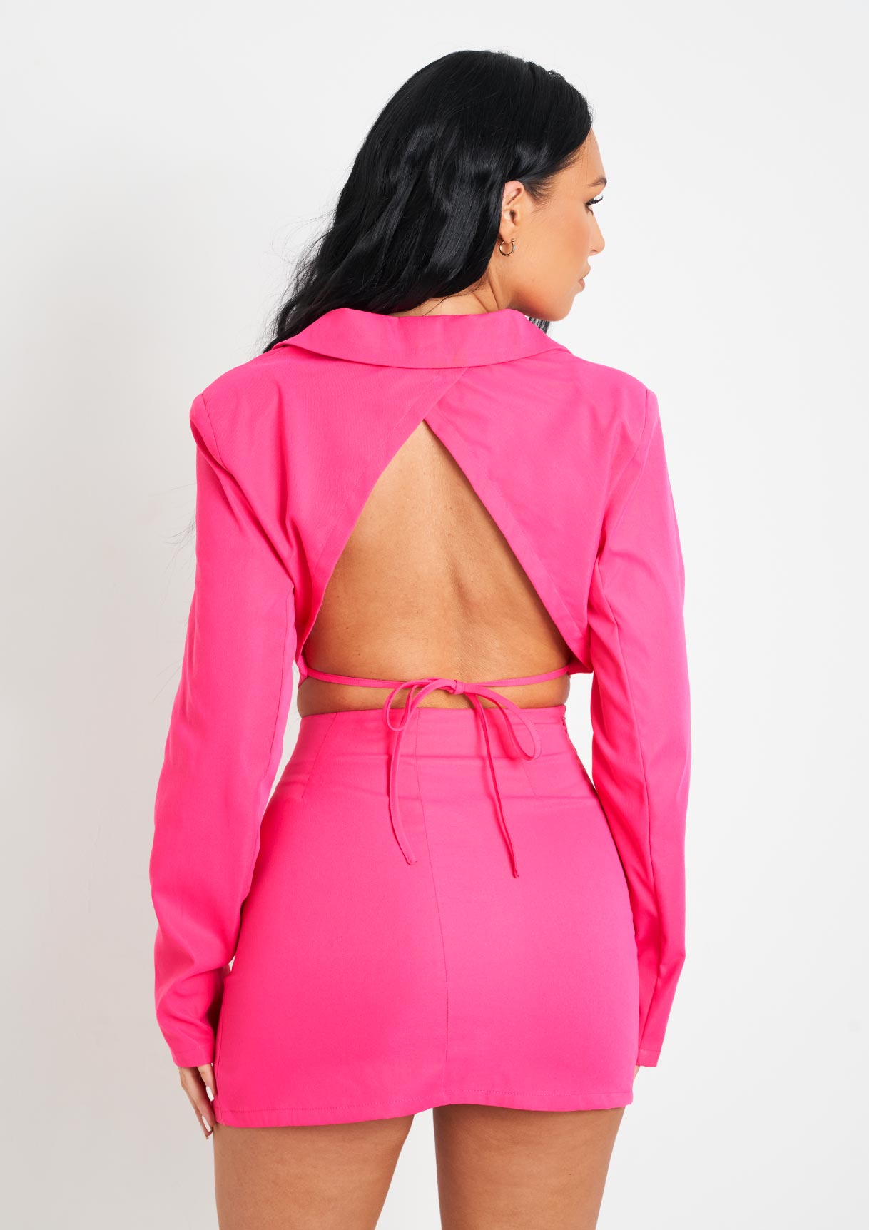 Adeline Pink Woven Slit Mini Skirt