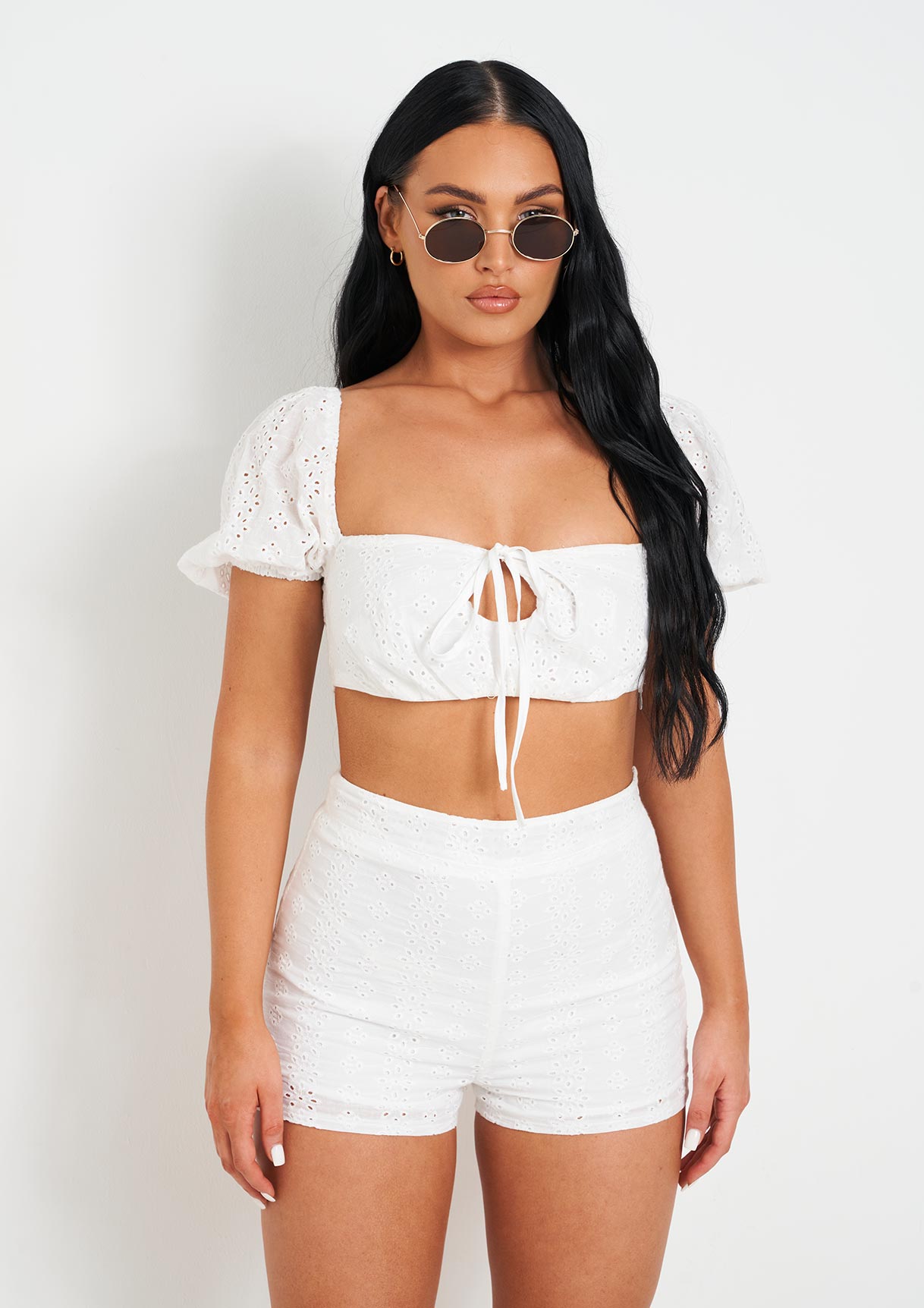 Azariah White Broidery Crop Top