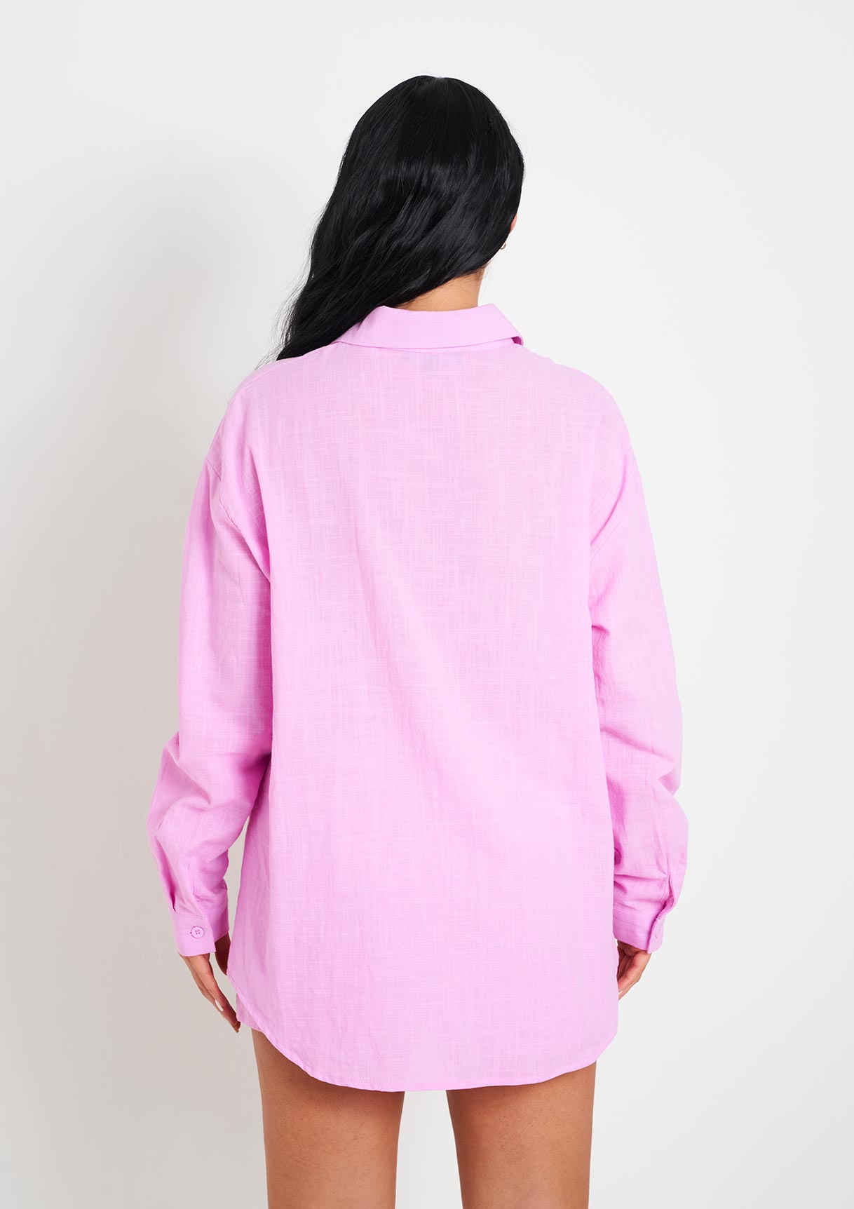 Giana Lilac Linen Oversized Shirt