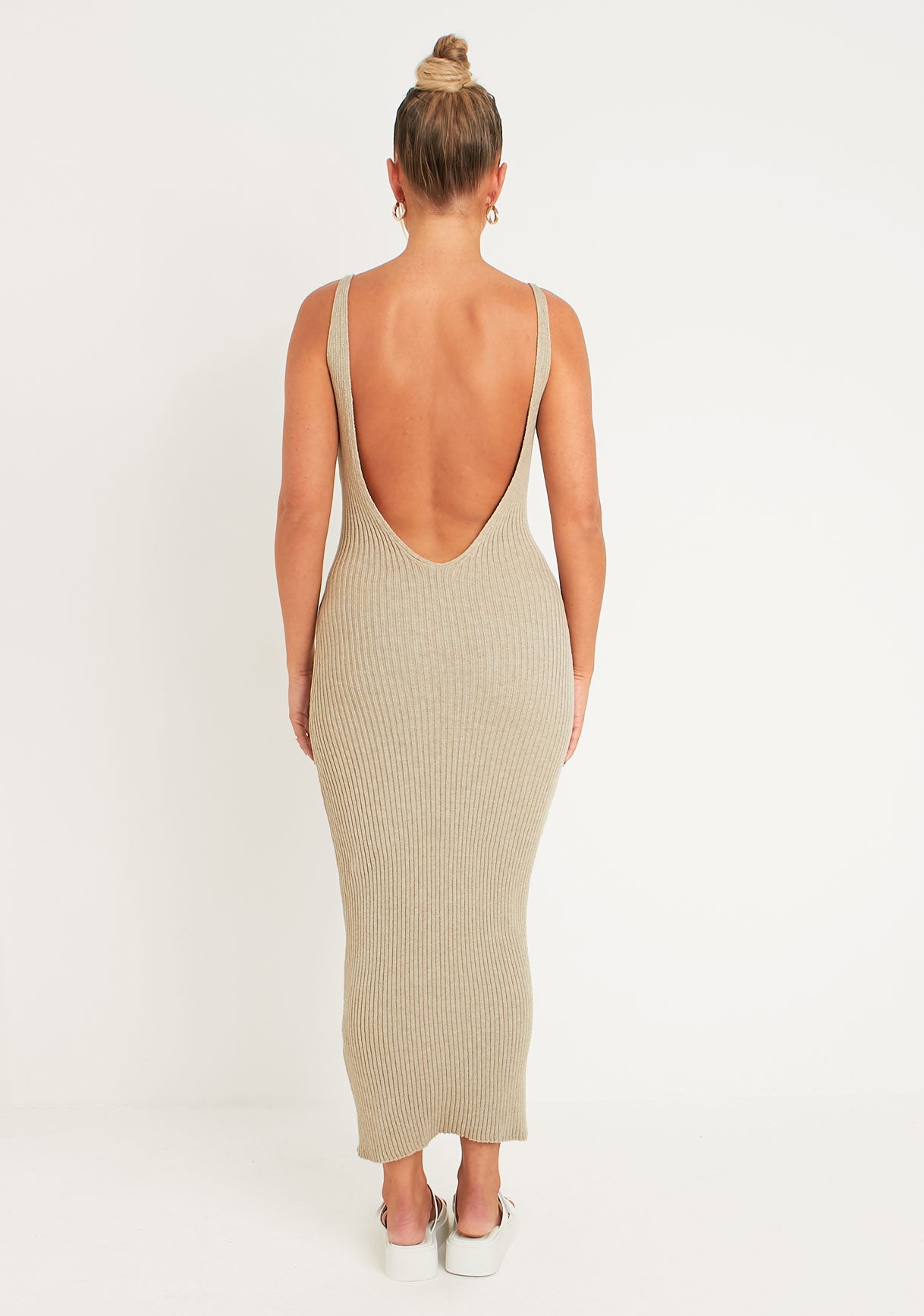 Luella Stone Rib Knit Midi Dress