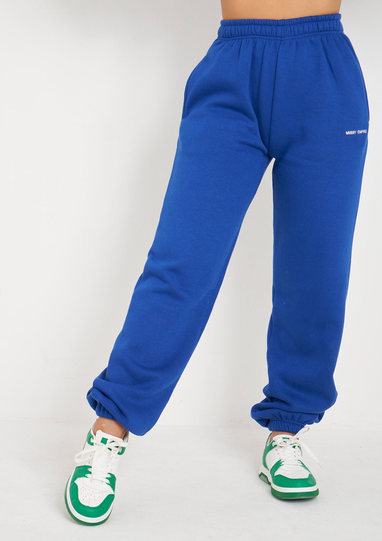 Jianna Cobalt Blue Embroidered Cuffed Joggers