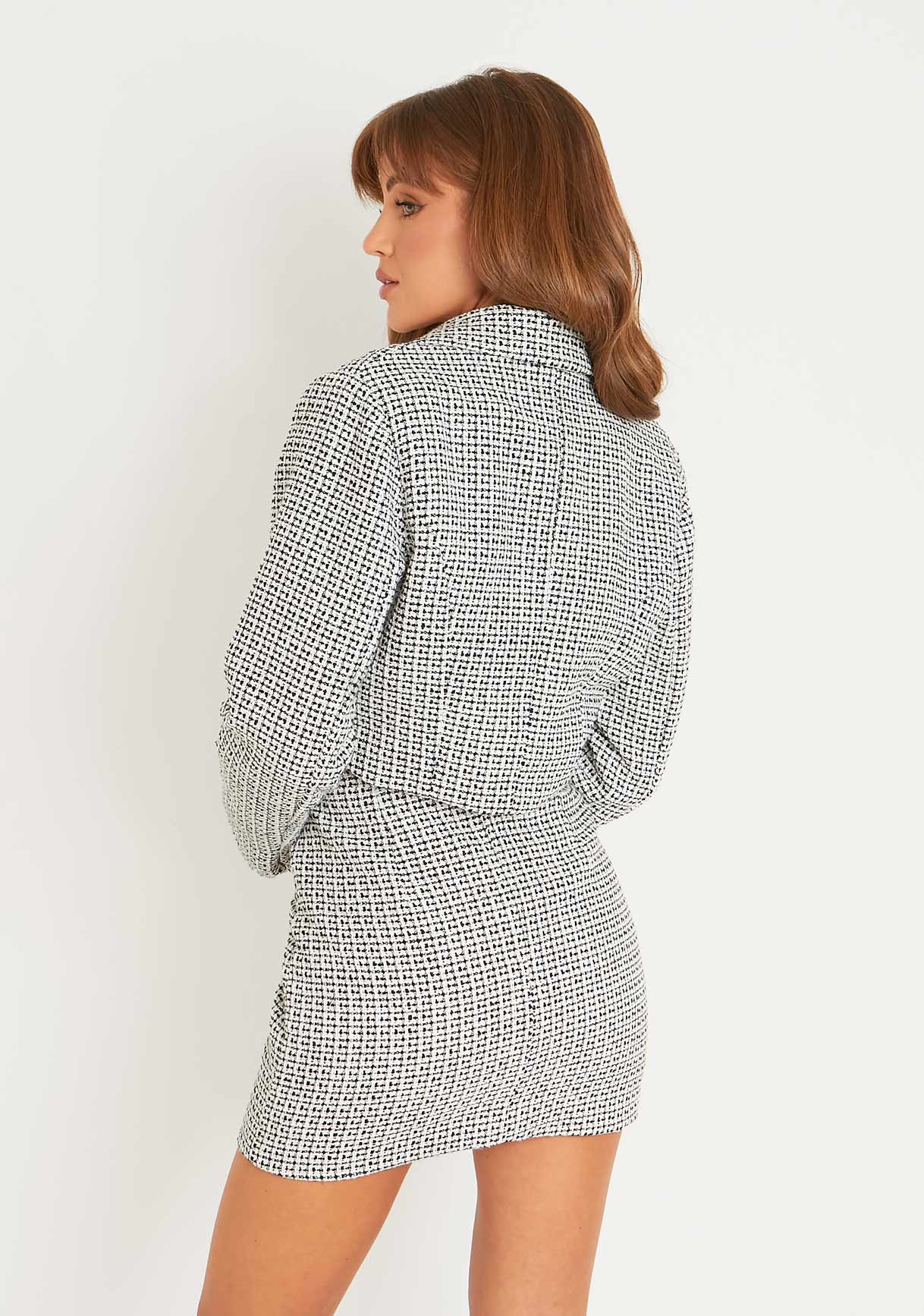 Blair Black Tweed Tailored Cropped Blazer