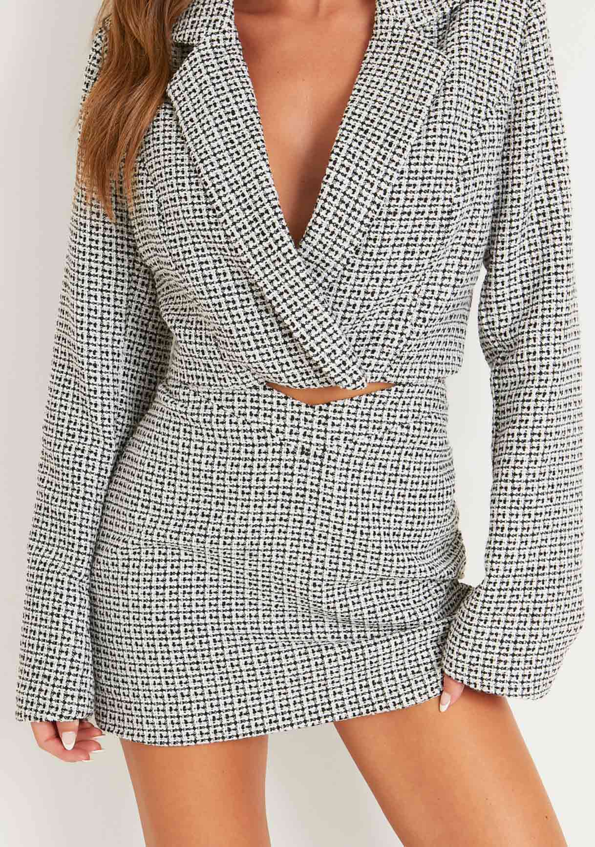 Blair Black Tweed Tailored Cropped Blazer