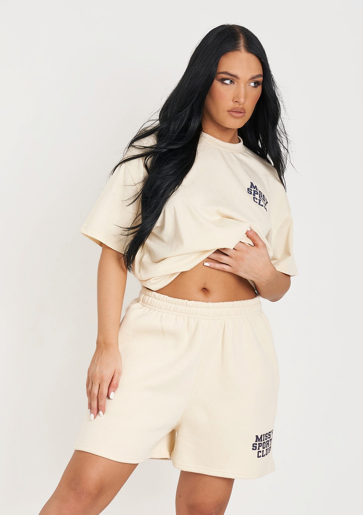 Lara Cream Missy Sports Club Oversized Tee