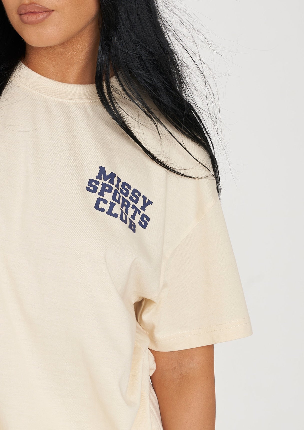 Lara Cream Missy Sports Club Oversized Tee