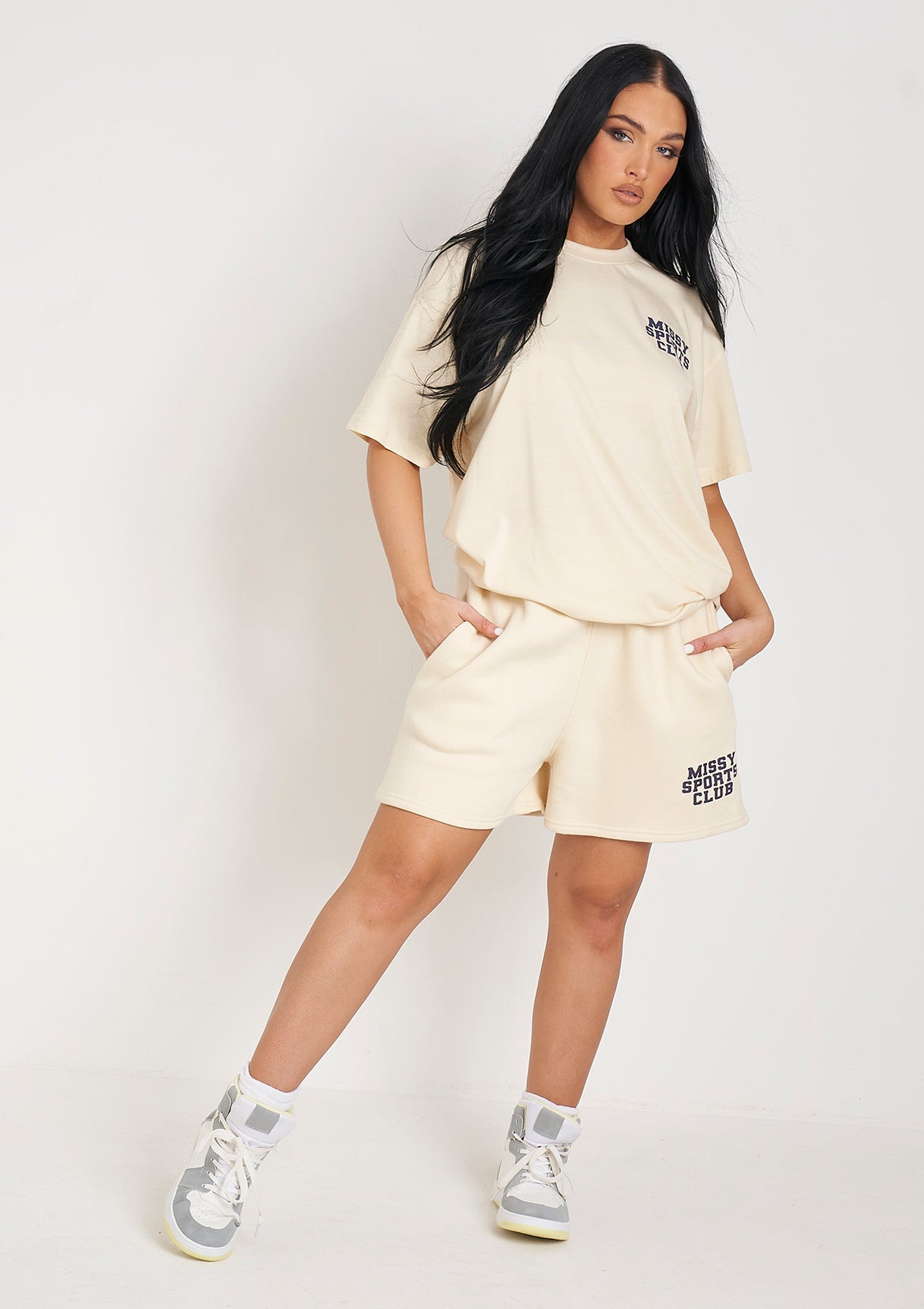 Merryn Cream Missy Sports Club Sweat Shorts