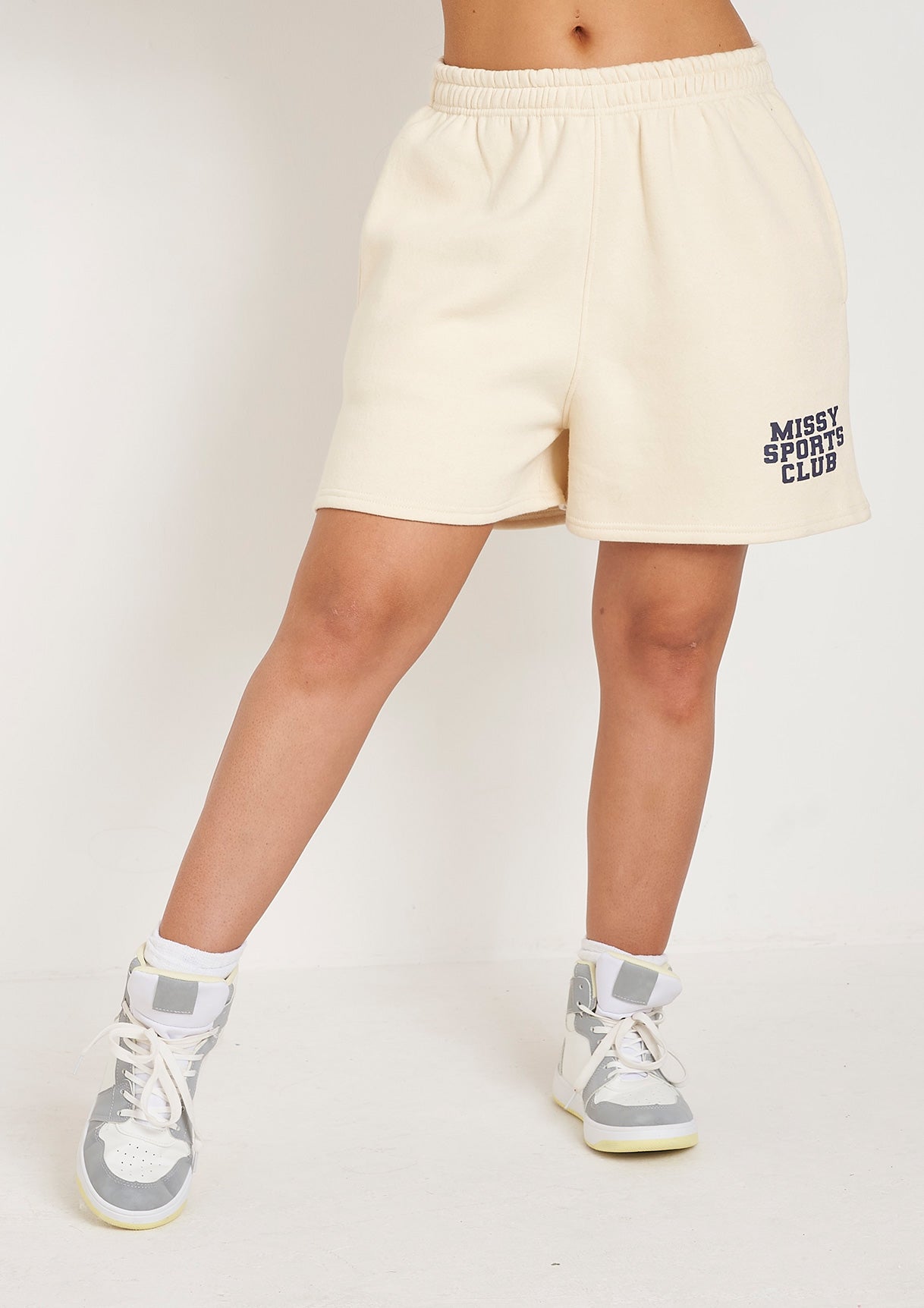 Merryn Cream Missy Sports Club Sweat Shorts