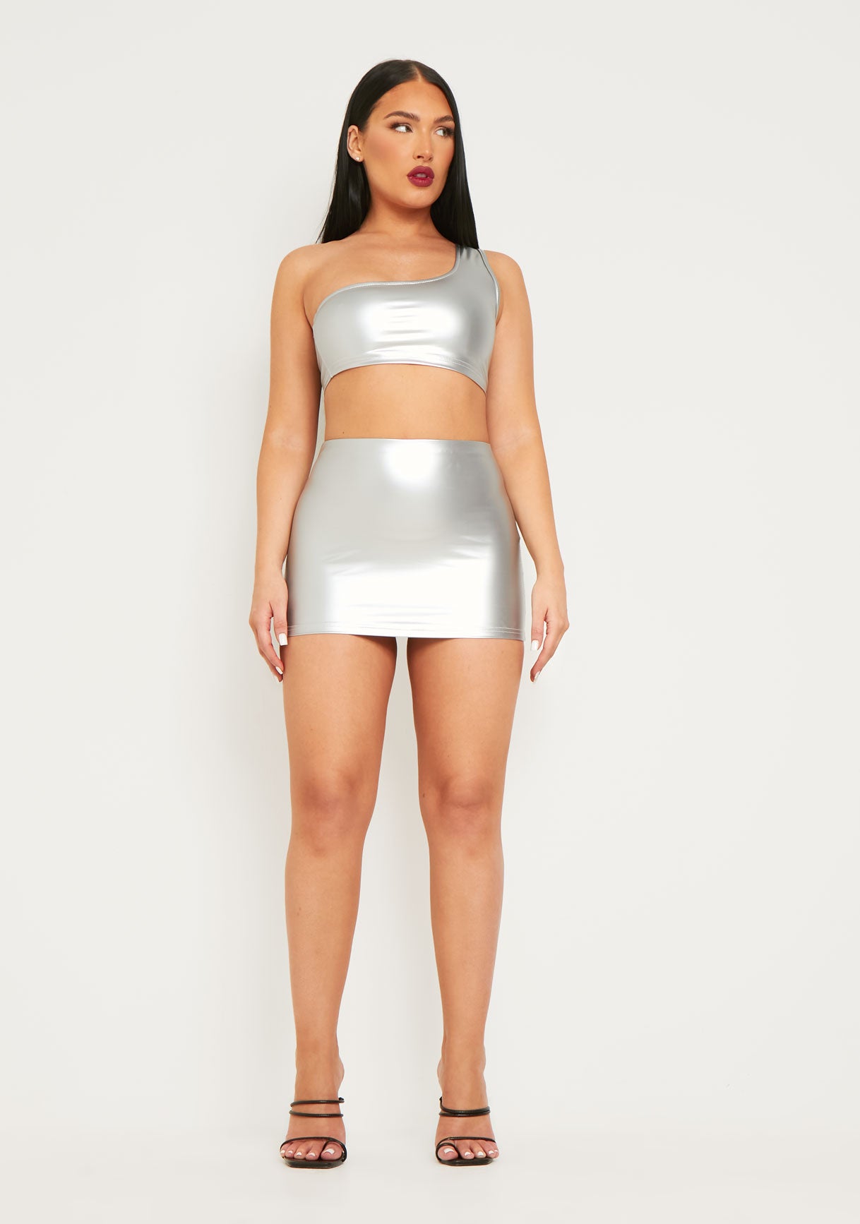 Imani Silver Metallic Micro Mini Skirt