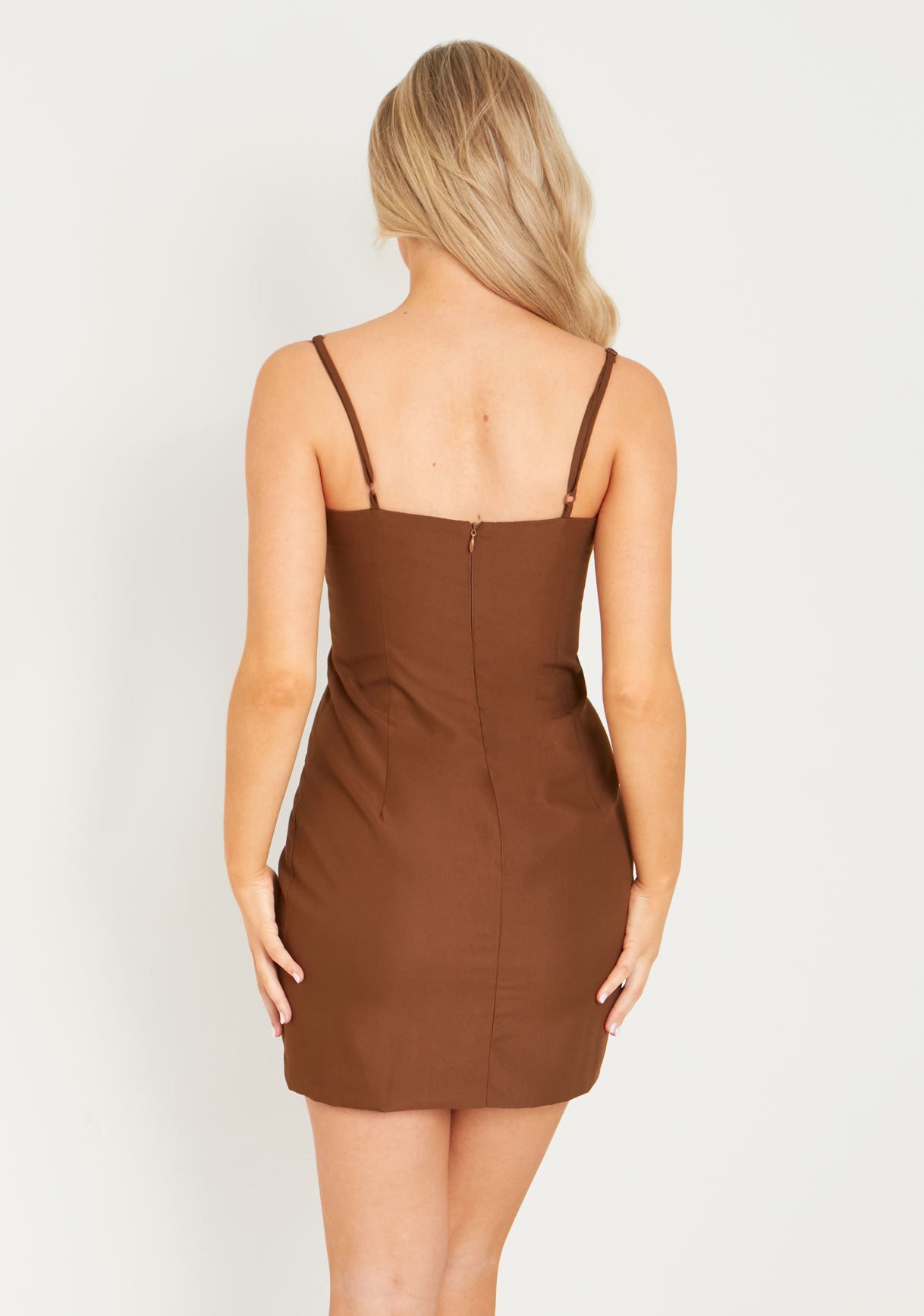 Emerson Chocolate Longline Strappy Mini Dress