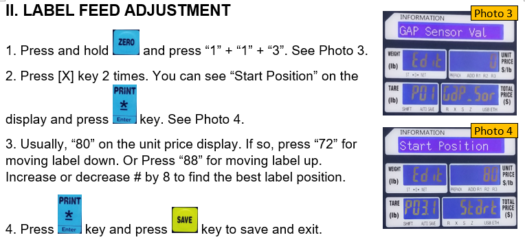 Label Feed Adjustment