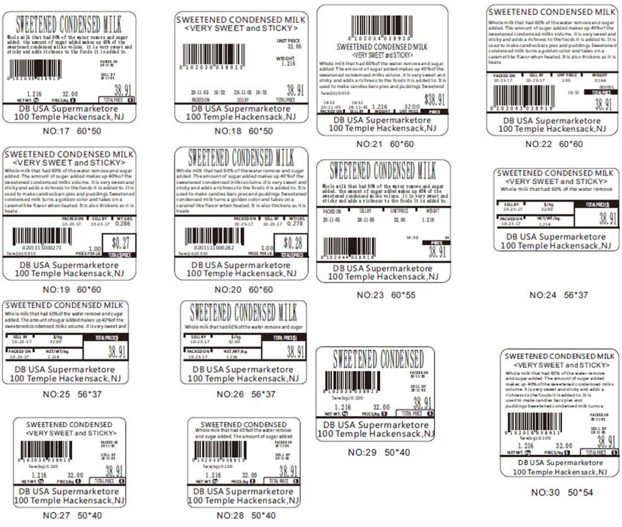 Label Format # 17 - 30