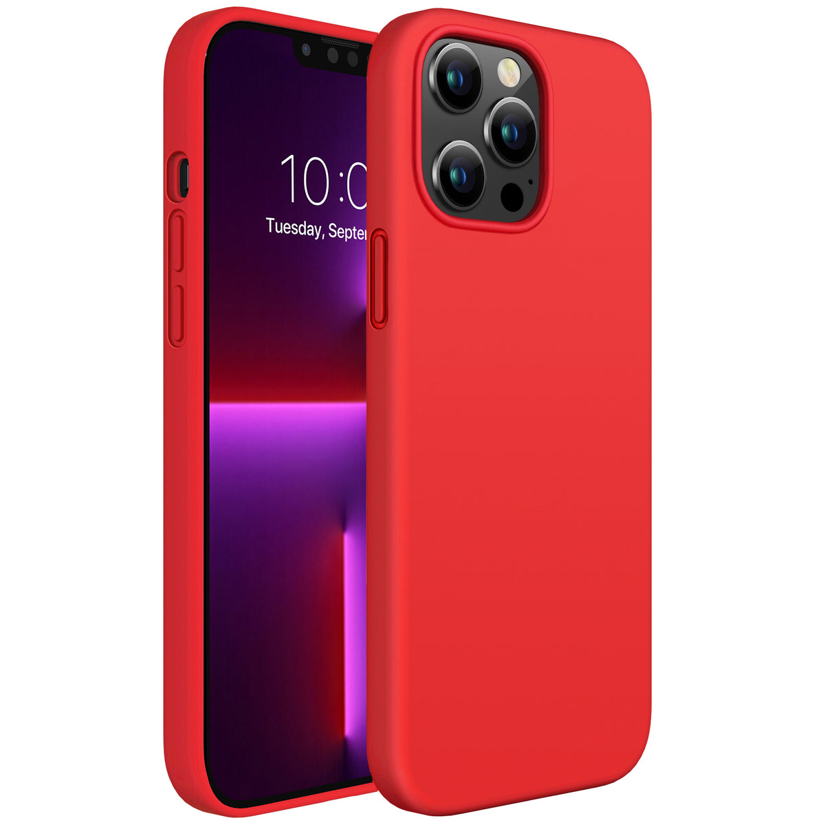 For iPhone 13 Pro Max 6.7 inch Anti Drop Four Corner Thickened TPU Phone  Case with Hanging Rope - Red Wholesale