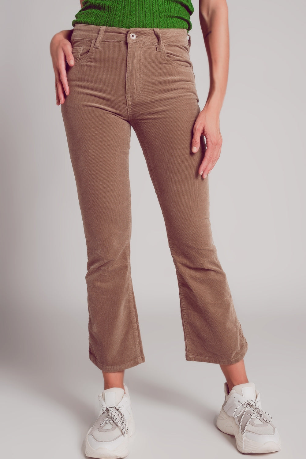 Cord flare in beige