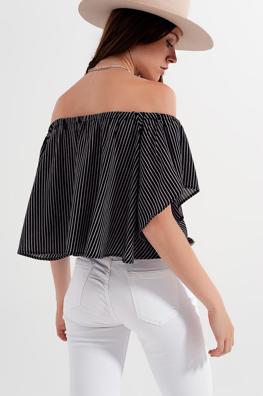 Bardot top in stripe Szua Store