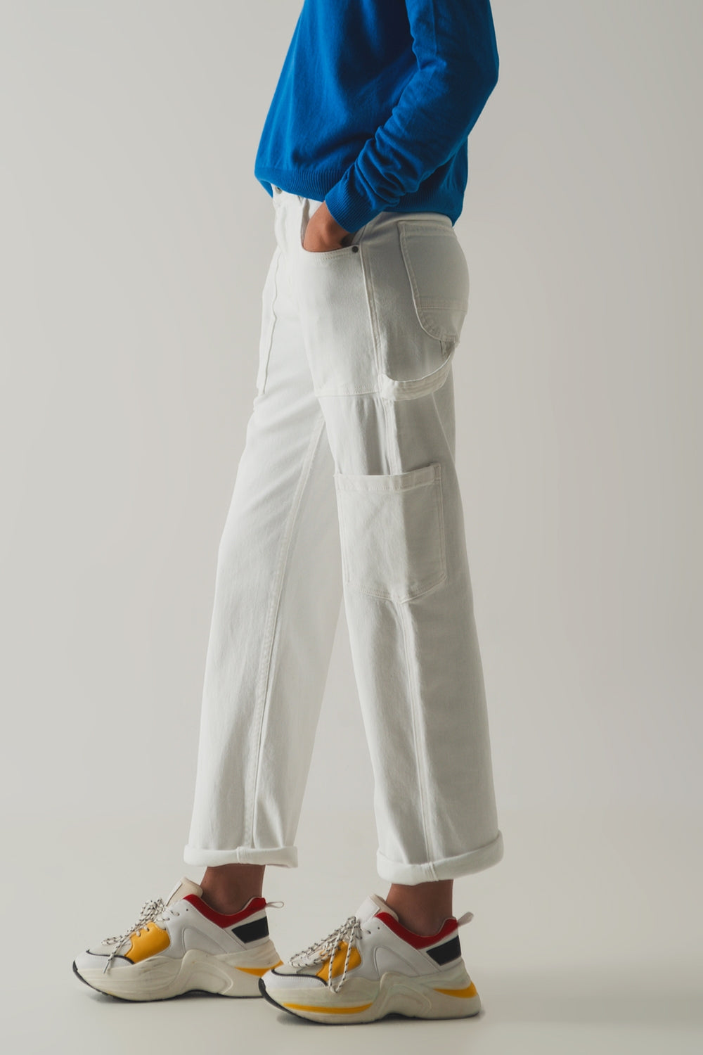 Q2 Cargo pants in white