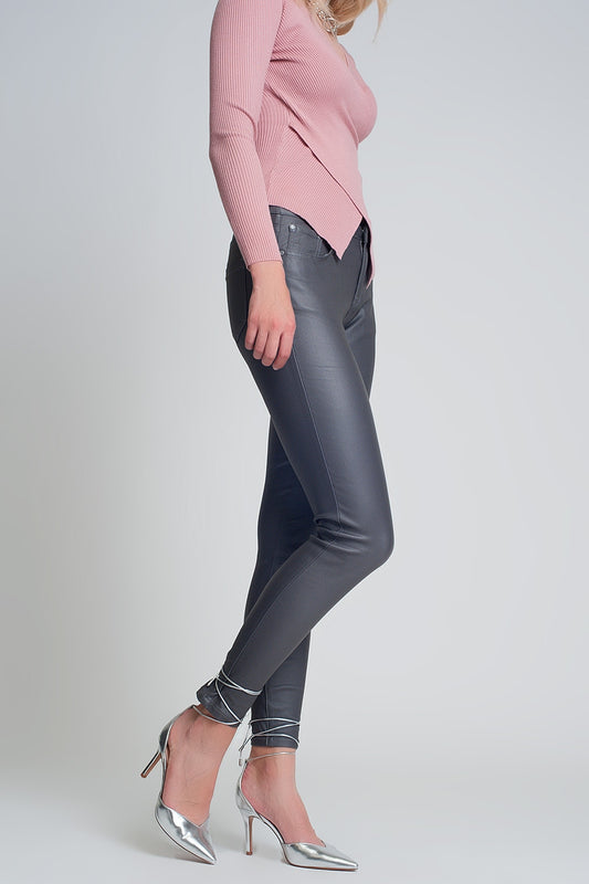 Coated pants in gray Szua Store