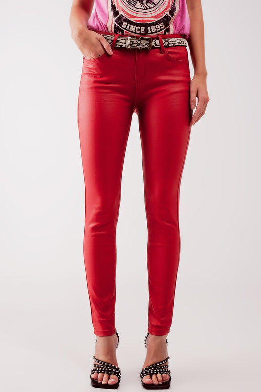 Coated pants in red Szua Store