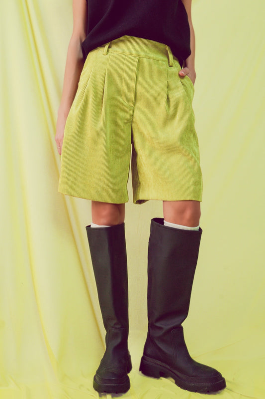 Longline short in lime cord Szua Store