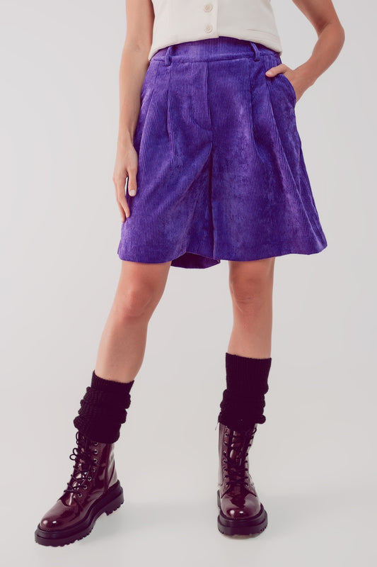 Longline short in purple cord Szua Store