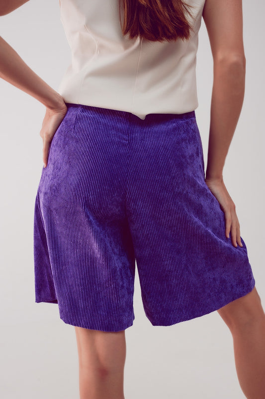 Longline short in purple cord Szua Store