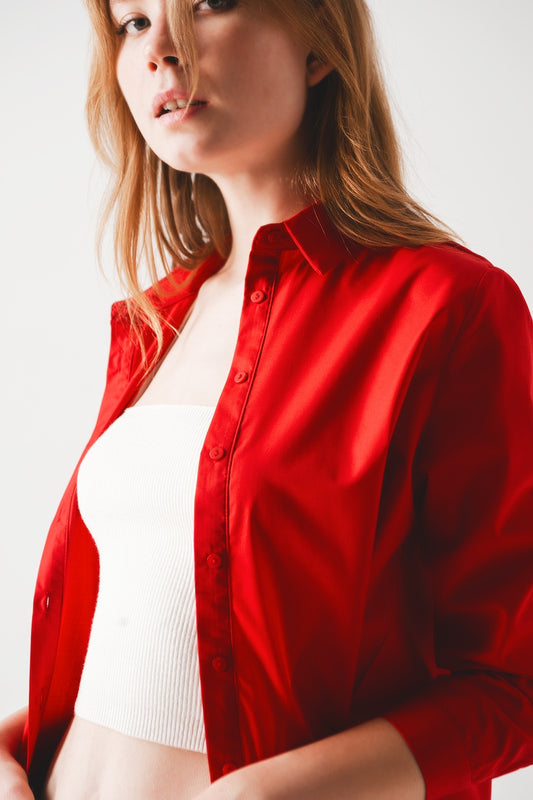 Oversized shirt in bold red Szua Store