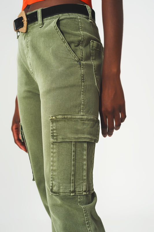 Relaxed cargo pants in khaki - Szua Store