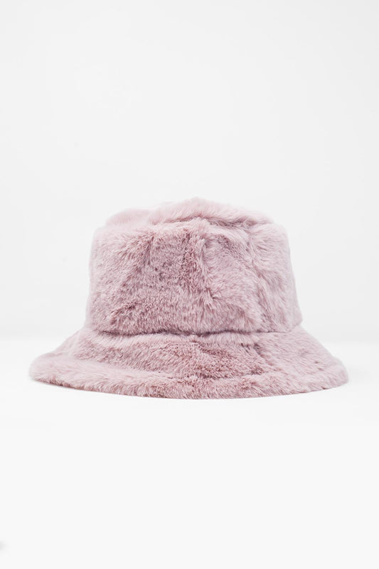 Reversible bucket hat in pink with teddy turn up Szua Store