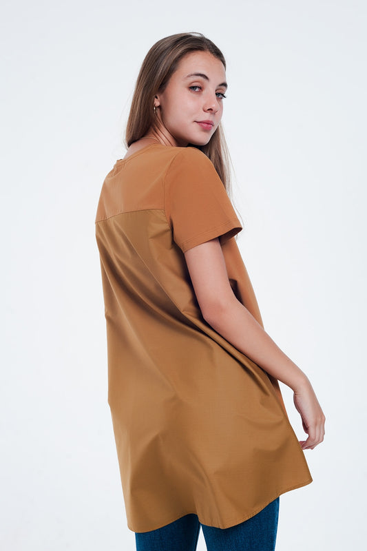 T-shirt dress in brown Szua Store