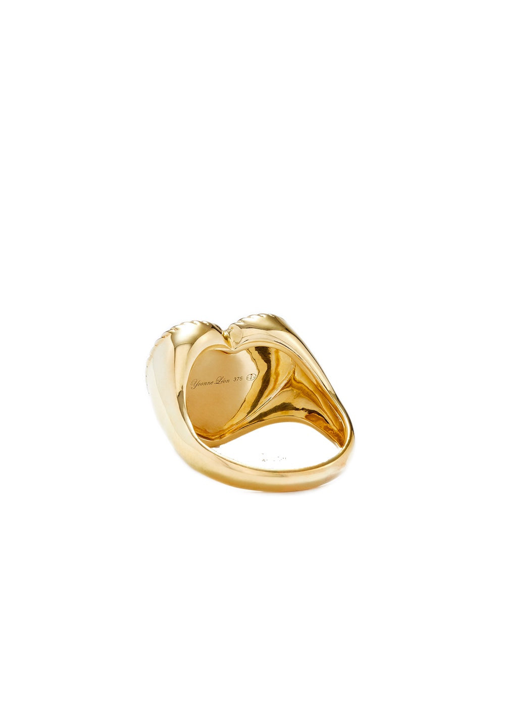 Chevalière Coeur Corail 9k yellow gold diamond signet ring – Threads ...