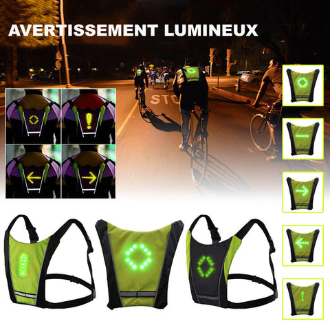 Arisenn® LEFTRIGHT Gilet de lumière de vélo - Indicateurs de direction Gilet  de vélo 