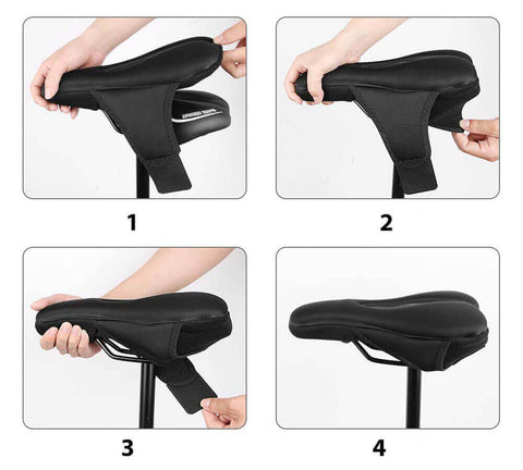 Avis / test - 26 x 32cm Couvre Selle Gel Vélo Gel Housse de siège Coussin  de Siège de Vélo d'exercice Le Plus Confortable Grande Taille H - AUCUNE -  Prix