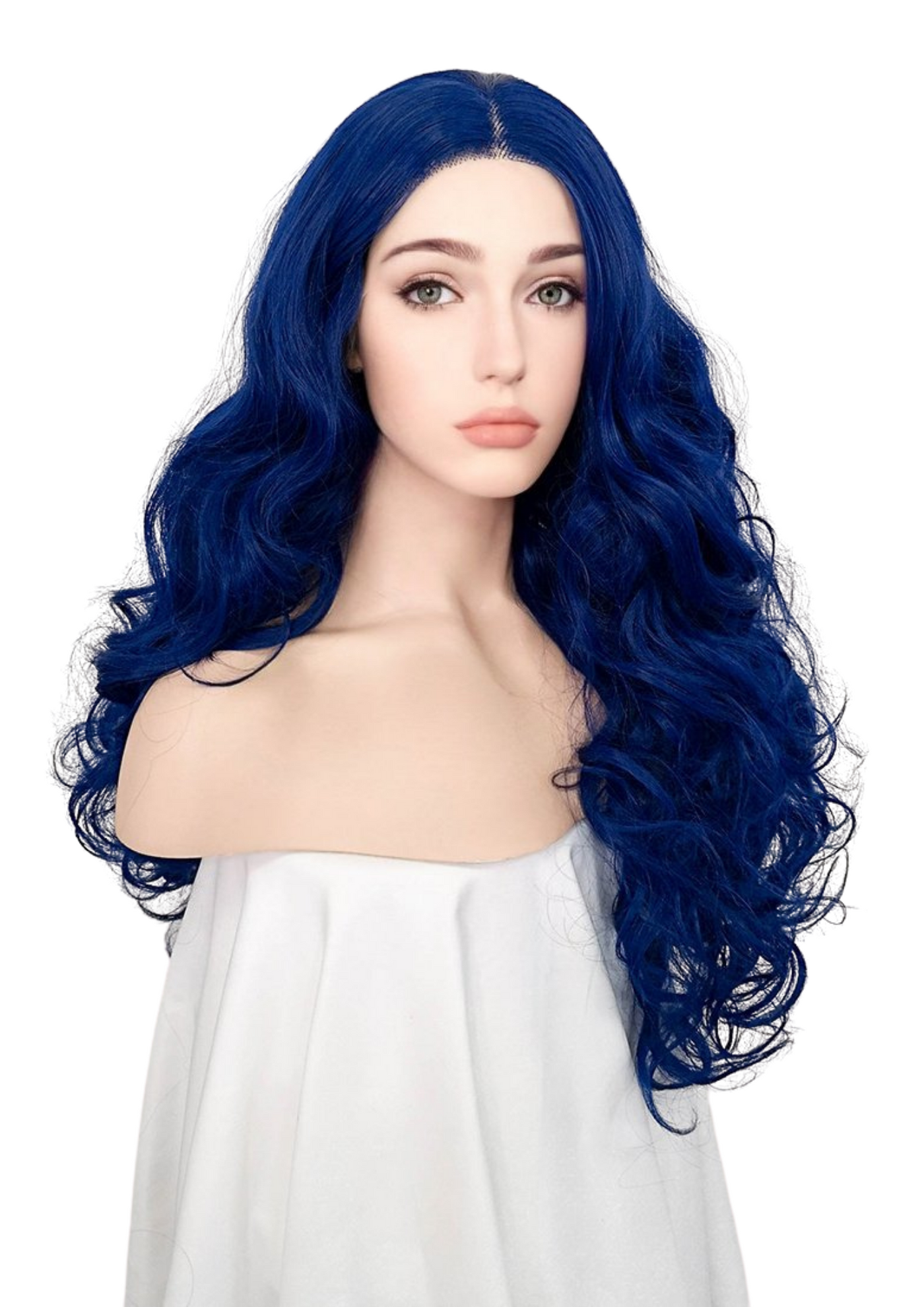 black and blue lace front wig