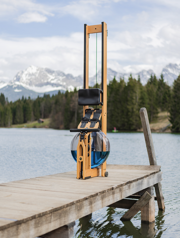 Outdoor workout. Wooden Water Rower. Luxury Gym equipment. Singapore. Australia. Holistic Fitness