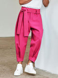 Solid Color Loose Pants (with belt)