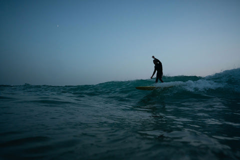 Paco/Valerio surfing in Fonte da Telha, Portugal